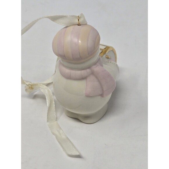 LENOX CHRISTMAS ORNAMENT BUNDLE 2 SNOWMAN DRUM & SKIS PORCELAIN FESTIVE WINTER - Picture 3 of 8